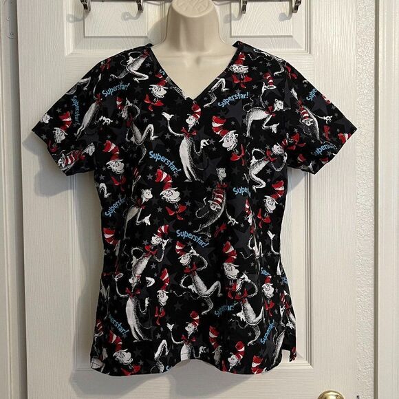 Dr. Seuss "Superstar!" Scrub Top Size M - Picture 1 of 5